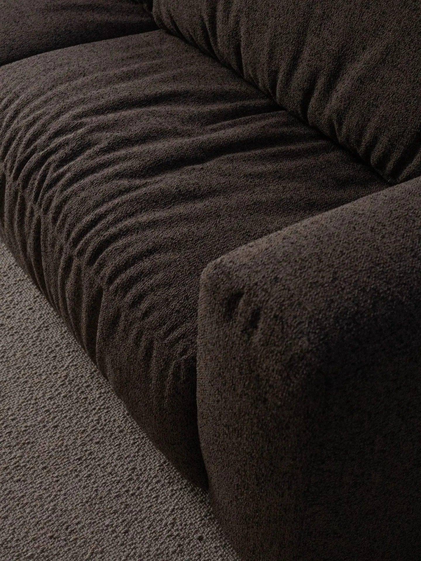 Detalhe do tecido e conforto de sofá da Sintonia
